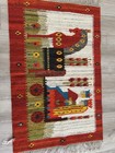 Maria Domanska Vintage Wool Poland Folk Art Rug Kilim Tapestry Wall Hanging