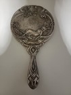 Antique Foster   Bailey Sterling Silver Repousse Hand Mirror  2552         