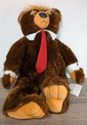 Trumpy Bear Deluxe Plush Stuffed Animal With Blonde Hair   Red Tie New With Tag