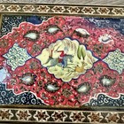 Vtg Persian Lacquered Wooden Inlaid Khatam Marquetry Hunting Scene Trinket Box