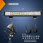 126w Combo Led Light Bar Super Bright Off Road Spot Flood Beam Adjustable Mount