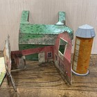 Vintage 1950s Marx Usa Tin Litho Lazy Day Farm Barn   Silo Playset Toy As Is