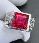 Natural Ruby Ring Men s 925 Sterling Silver Ring Handmade Engagement Man s Ring