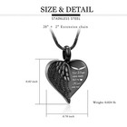 Love Heart Urn Necklace For Ashes Keepsake Memorial Cremation Jewelry Stainless