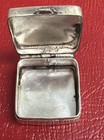 Miniature Sterling Silver Square Pill Box   925