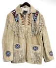 Men s Western Cowboy Suede Fringe Jacket  Native American Beaded Leather Jackets