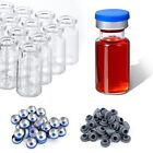 100pcs 10ml Vials Glass Clear With Plastic-aluminum Caps And Rubber Stoppers Usa