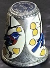 Vintage Silver Tone Thimble Bird Design Made In West Germany