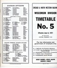 Chicago   North Western Railway - Wisconsin Division -  5 - 6 6 1971