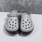 Crocs Crocband Unisex Adult Slip On Comfort Clog Gray orange Sz M-8 W-10