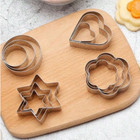 12pcs Mini Cookie Cutters Heart Round Flower Star Shapes Molds Cutters  3 Sizes