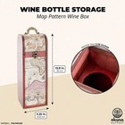 Map Wooden Treasure Chest Wine Box Keepsake Trunk For Home Decorative Storage