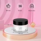 36 Pack 1 Oz Plastic Jars With Lids  Bpa Free  Reusable  Refillable Transparent