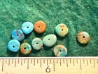  10  Original Navajo Indian Turquoise Trade Beads Discs Fur Trade 1800s