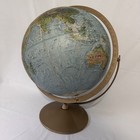 Vtg Replogle Land And Sea Globe 12    Diameter Raised Relief With Ussr Double Axis