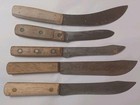Shapleigh s Hammer Forged 1843 Carbon Steel Old Hickory Vtg Butcher Knives Lot 