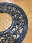 Antique Ornate Cast Iron Black Architectural Round Floor Heating Grate Vent