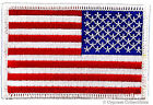 Lot 2 American Flag Patch Shoulder Usa White Embroidered Iron-on United States 