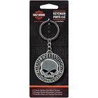 Harley-davidson Willie G Domed Skull Brusched Metal Finish Key Chain 2  Diameter