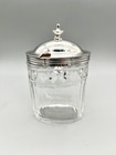 George Iii Silver Mounted Cut Glass Mustard Pot  Charles Chesterman  London 1804