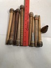 Bobbins Spools Wood Industrial Style 3 -10  Spindles Vtg Wooden Quills Lot-10 