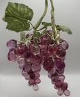 Vintage Mid Century Glass Grape Clusters Amethyst Purple Pair Mcm Decor Set Of 2