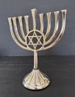 Silver Tone Menorah Star Of David 9 Branch Hanukkah Candelabra Judaica Holiday
