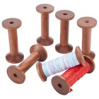 6pcs Wooden Thread Spools - Empty Craft Bobbins For Sewing  Jewelry  Weaving   R
