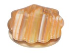 Vintage Onyx Trinket Box Honey Brown Clam Shell Shape Jewelry Holder Beach House