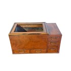 Antique Original Japanese Keyaki Hibachi Kanto Brazier Tea Chest Table 1900   s