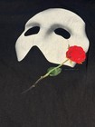 Phantom Of The Opera Mask Rose Graphic Tee Black Men s M Broadway Musical Shirt