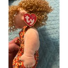 Ty Beanie Kids Princess Plush Doll Curly Blonde Hair Red Floral Dress 1996