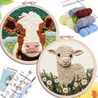 Diy Punch Needle Kit For Beginners   Cute Highland   20x20cm