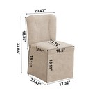 2set Linen Dining Chairs Upholstered Armless Single Sofa Chair Living Room Brown