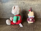 Christmas Toys Vtg Russ Berrie Reindeer Figure And Bear Plush Stuffed Animals