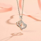 2ct Round Simulated Diamond Pendant Necklace In 14k 2-tone Gold Sterling Silver