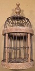 Beautiful Rare Antique Wire And Wooden Birdcage 13  Tall Great Cond