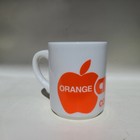 Vtg 90 s Orange Apple Computer Club Novelty Mug Cup Kitsch Technology Rare