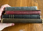 Antique Vintage Books Lot Of 5 Prop Shelf Display Worn Decor Stack School