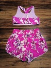 Avia Floral Athletic Reversible Magenta Set  Of 2  Girls L 10-12 