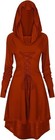Medieval Cosplay Renaissance Archer Costumes Hooded Robe Lace Up Pullover Long H