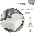 Easy Fit Scallop Edge King Bed Skirt - Off White 14 Inch Drop Anti-slip Skirt