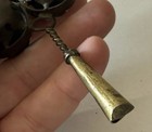 Antique Victorian Brass Baby Rattle Nanny Whistle  read 
