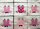 9 Quilt Top Blocks Cotton Fabric Applique Pink Western  Boots Cowboy Cowgirl
