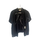 Vintage 90s David Dart Black Floral Rayon Dress Jacket Set Petite M