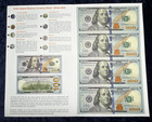 Donald Trump Signed 2025   100 4-note Uncut Sheet   2  1 Trump Coin Display Set