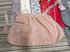 Lot Of 7 Vintage Half Apron Kitchen Cooking Red Pink Purple Black White