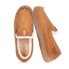 Men s Moccasin House Slippers - Memory Foam Indoor Outdoor 13 Beige Closed Back