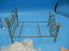 Vintage Dollhouse Concord Miniature Brass Metal Bed W  Metal Mirror Chair Cradle