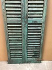Antique Pair Vtg Shabby Wood Exterior Shutters 12x59 Green Chic Old 121-26b